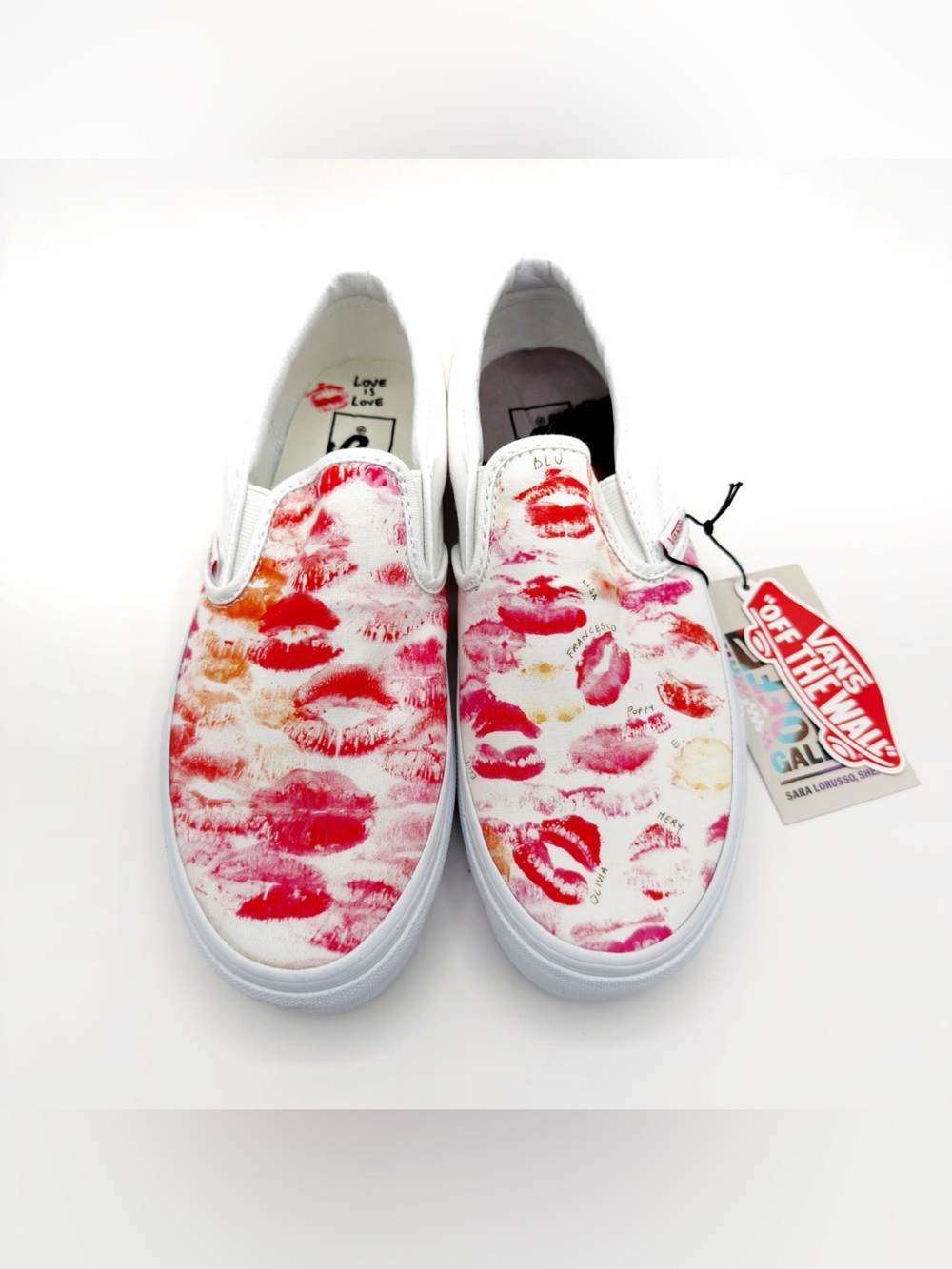 Vans Off the Wall Gallery Pride Lipstick Print Slip On Shoes Womens Size 7.5
